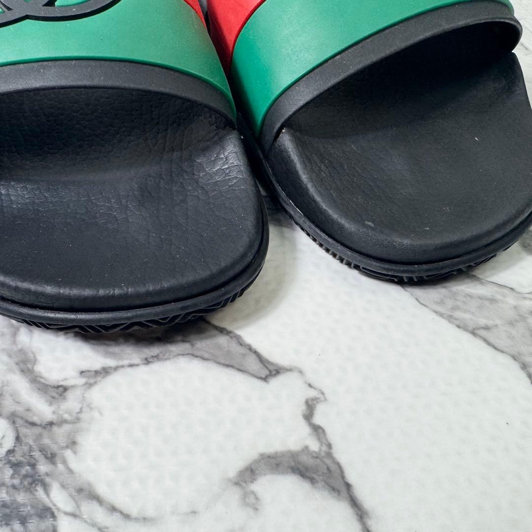 良品◯グッチ　スライドサンダル　インターロッキングG シェリーライン　ラバー