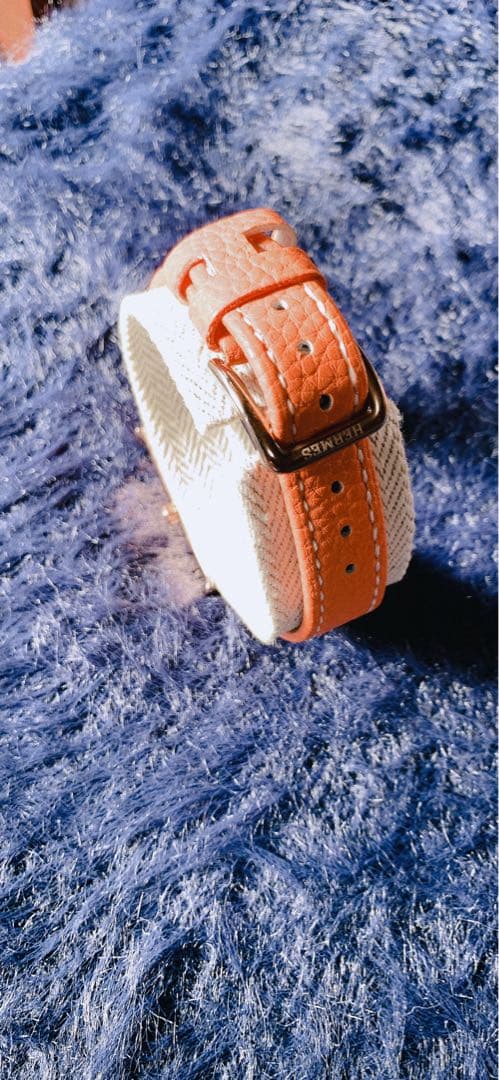 yuka 　Hオレンジ レザー 時計