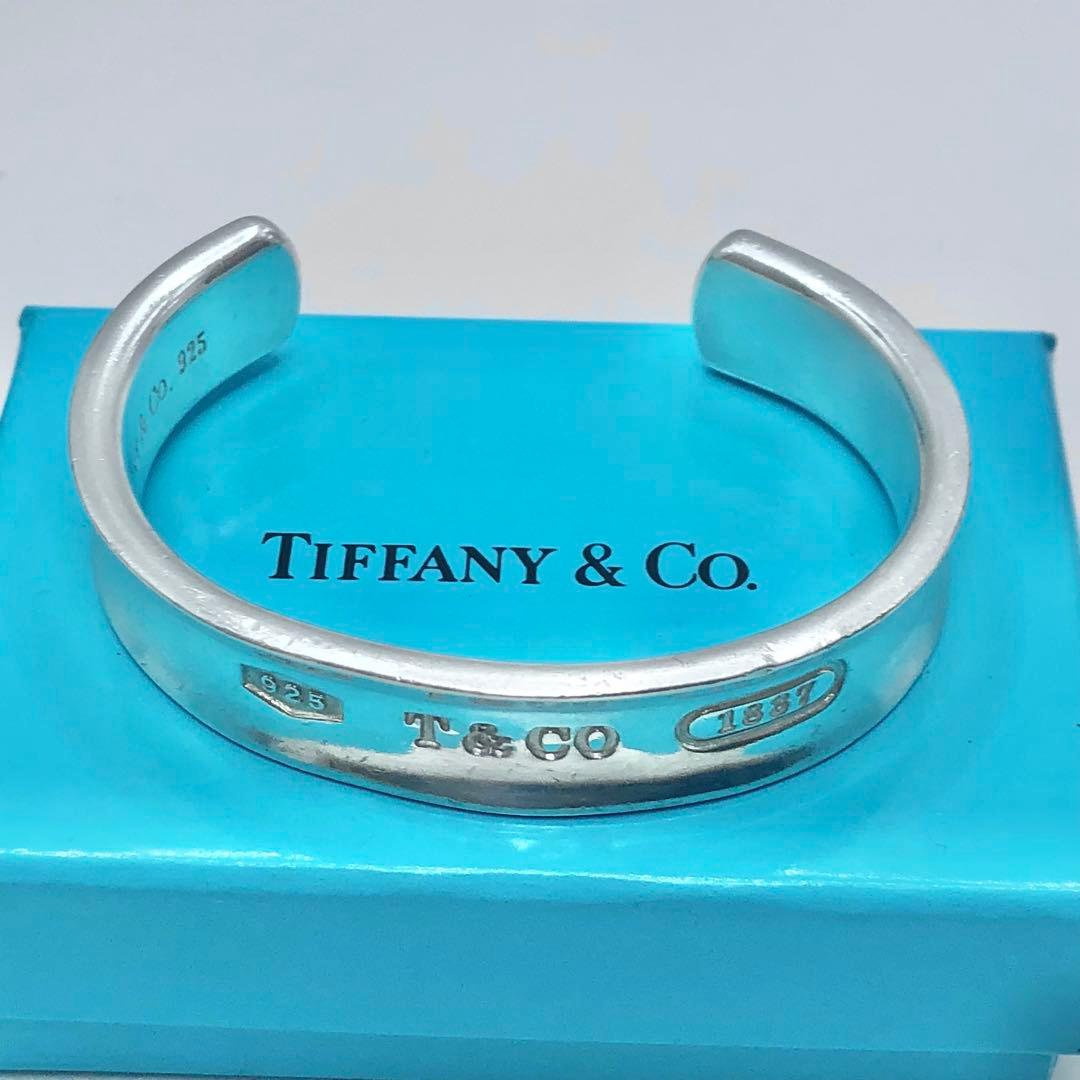 【美品】ティファニー　ナロー　カフ　バングル　1837　ワイド　シルバー925