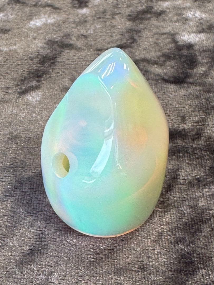 人工オパール　三線バチ　オーロラ模様