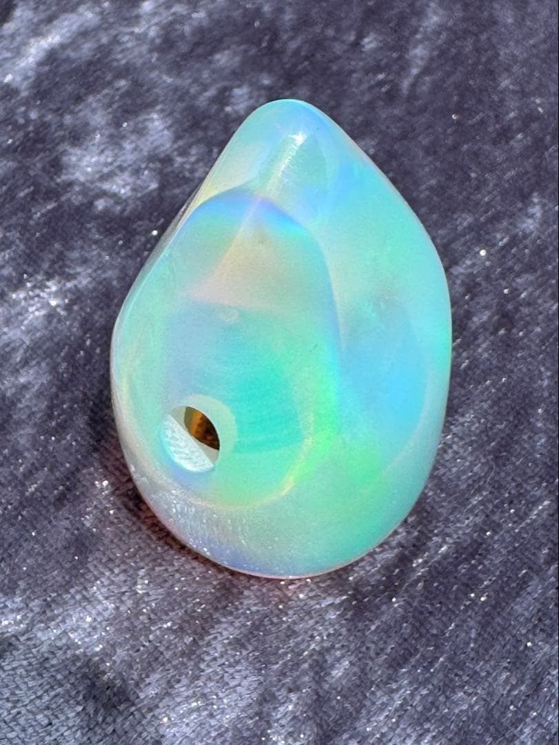人工オパール　三線バチ　オーロラ模様