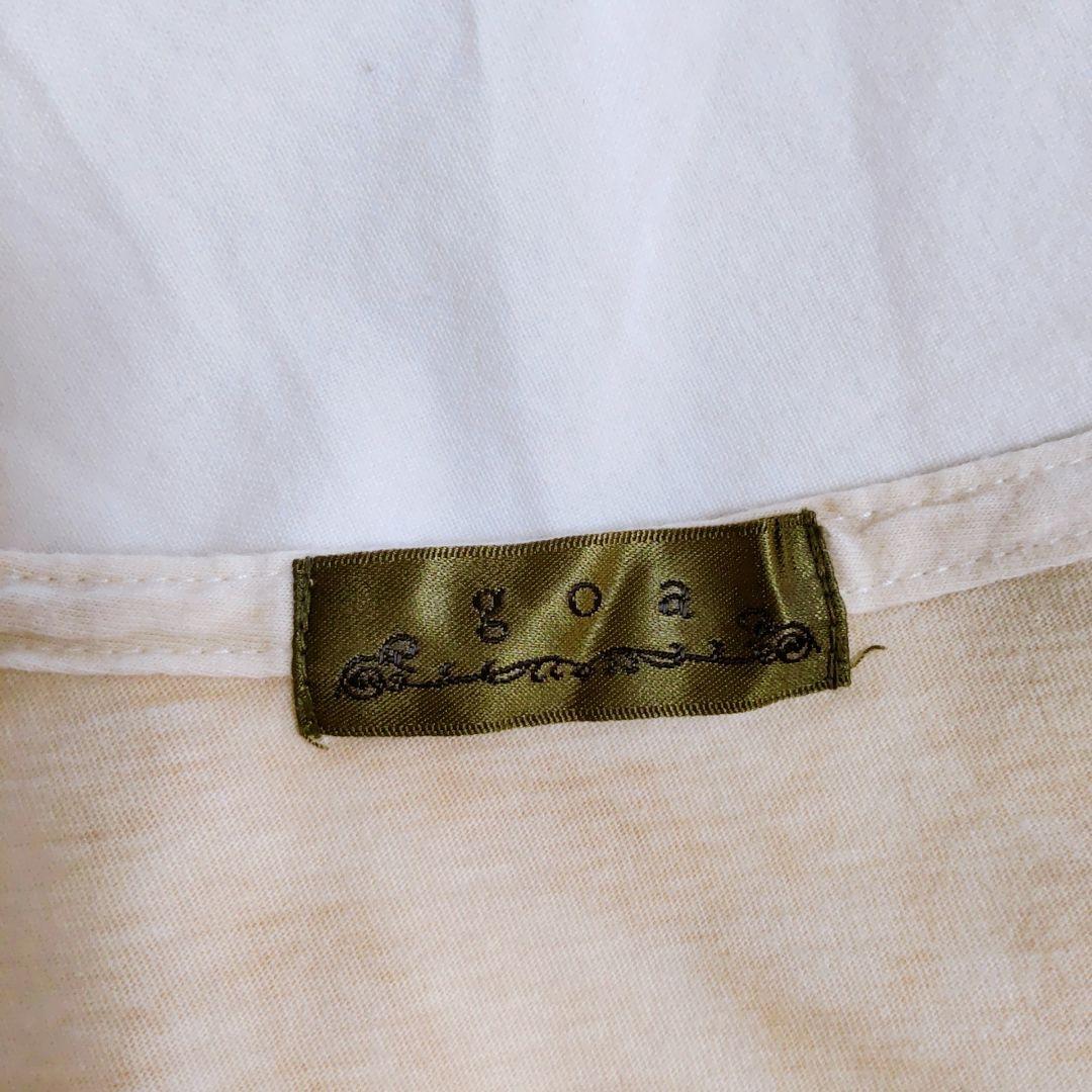 美品✨goa 半袖Tシャツ 羽根とビーズプリント 半袖Tシャツ