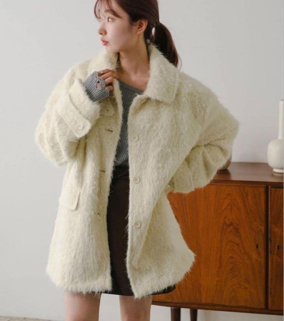 Haru　Kastane シャギーコート　アイボリー