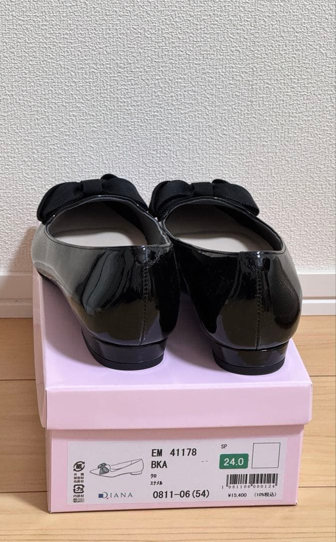 DIANA ローヒール・フラットシューズ リボン オペラ ポインテッドトゥ