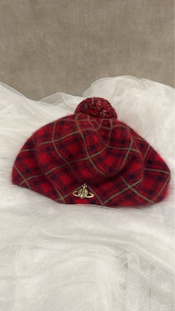 Vivienne Westwood 赤 チェック柄 帽子