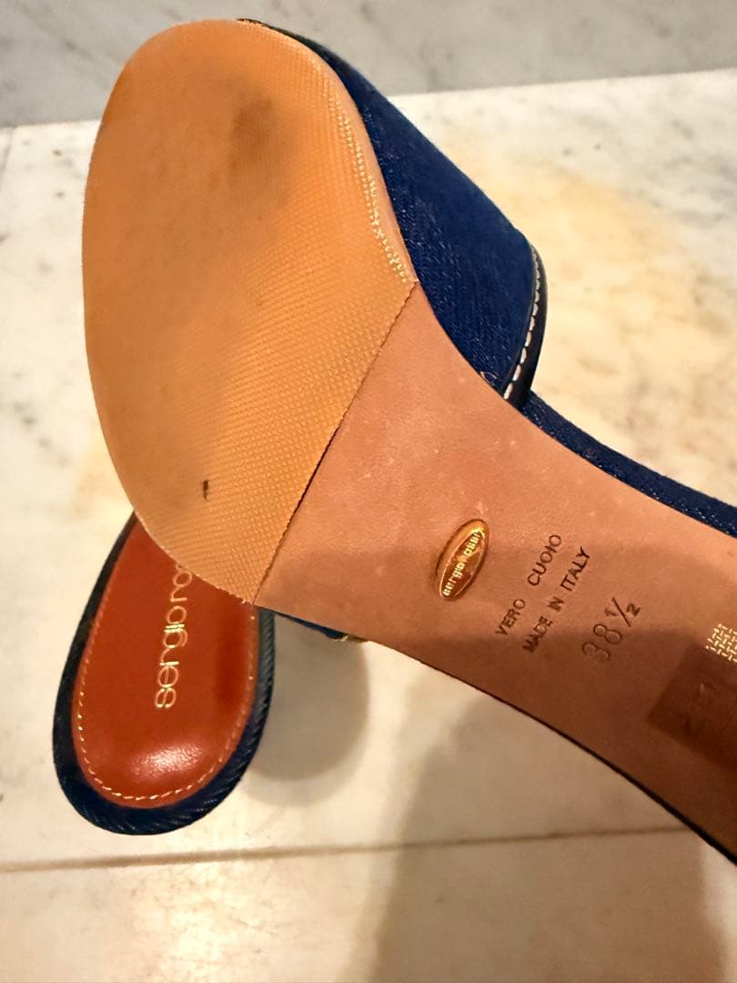 sergio rossi デニムブルー サンダル　38.5