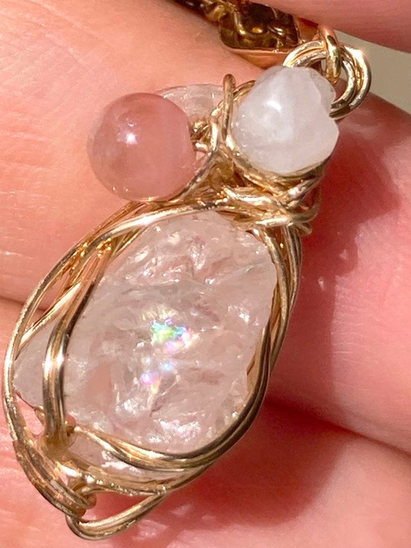 ロシア産　フェナカイト　虹入り　シナジーpt ワールドラビリンスアゼツライト