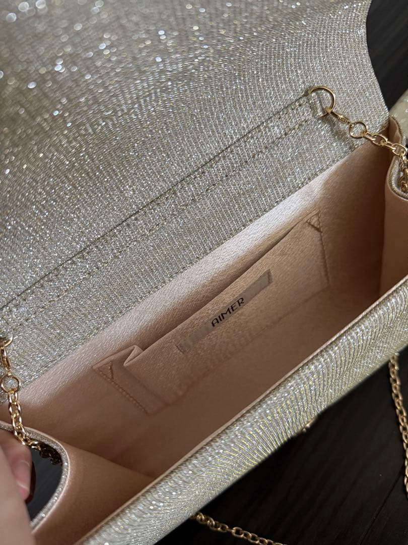 【AIMER】ラメプリーツバッグ＆袱紗セット