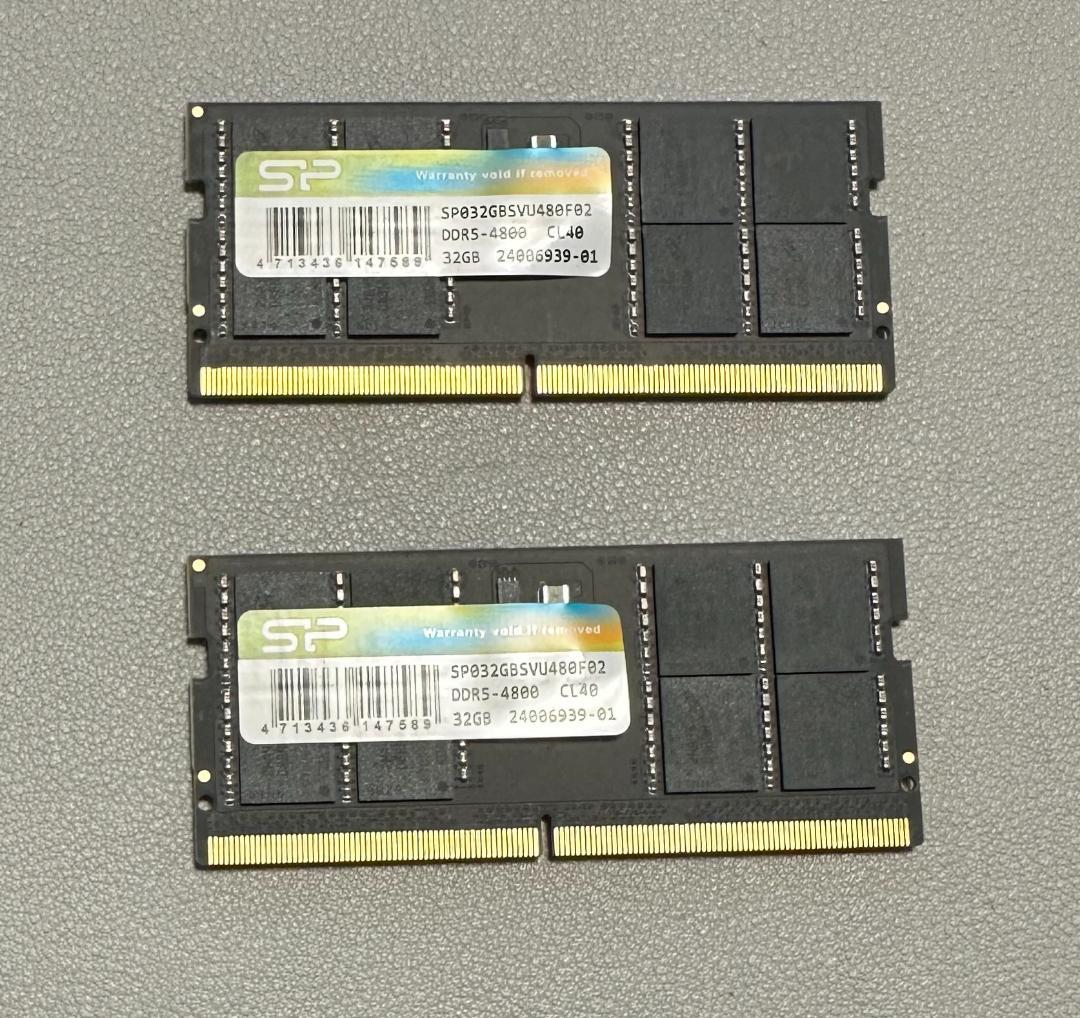 ノートPC用　DDR5 4800 64gb (32gb x2) シリコンパワー