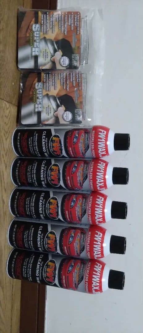 洗車スプレー缶　吹きかけて拭く【FW1】5本セット　ワックス　カー用品　簡単洗車