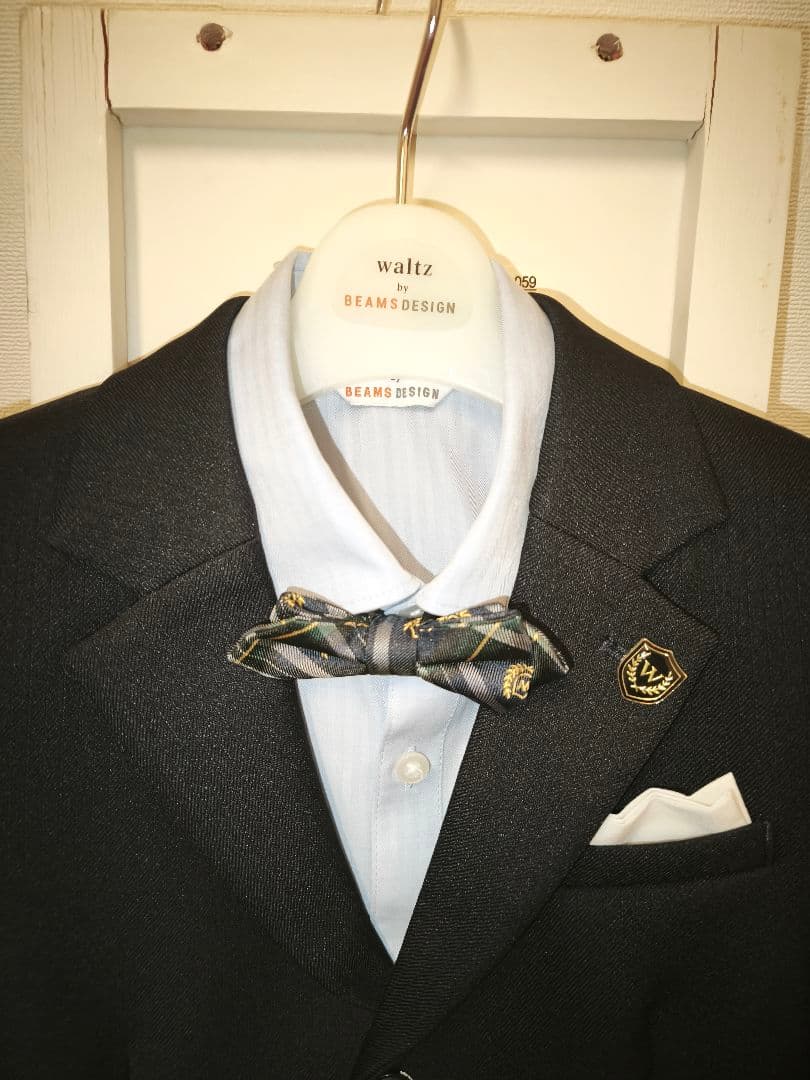 ビームスデザイン130フォーマルスーツ男の子男児蝶ネクタイ付き靴21cm入学式