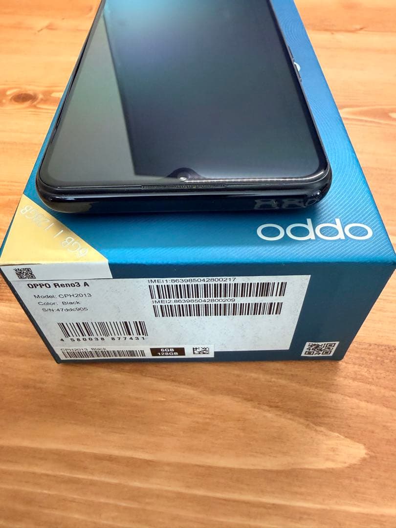 OPPO Reno 3A シムフリー 楽天モバイル 購入 128MB ブラック