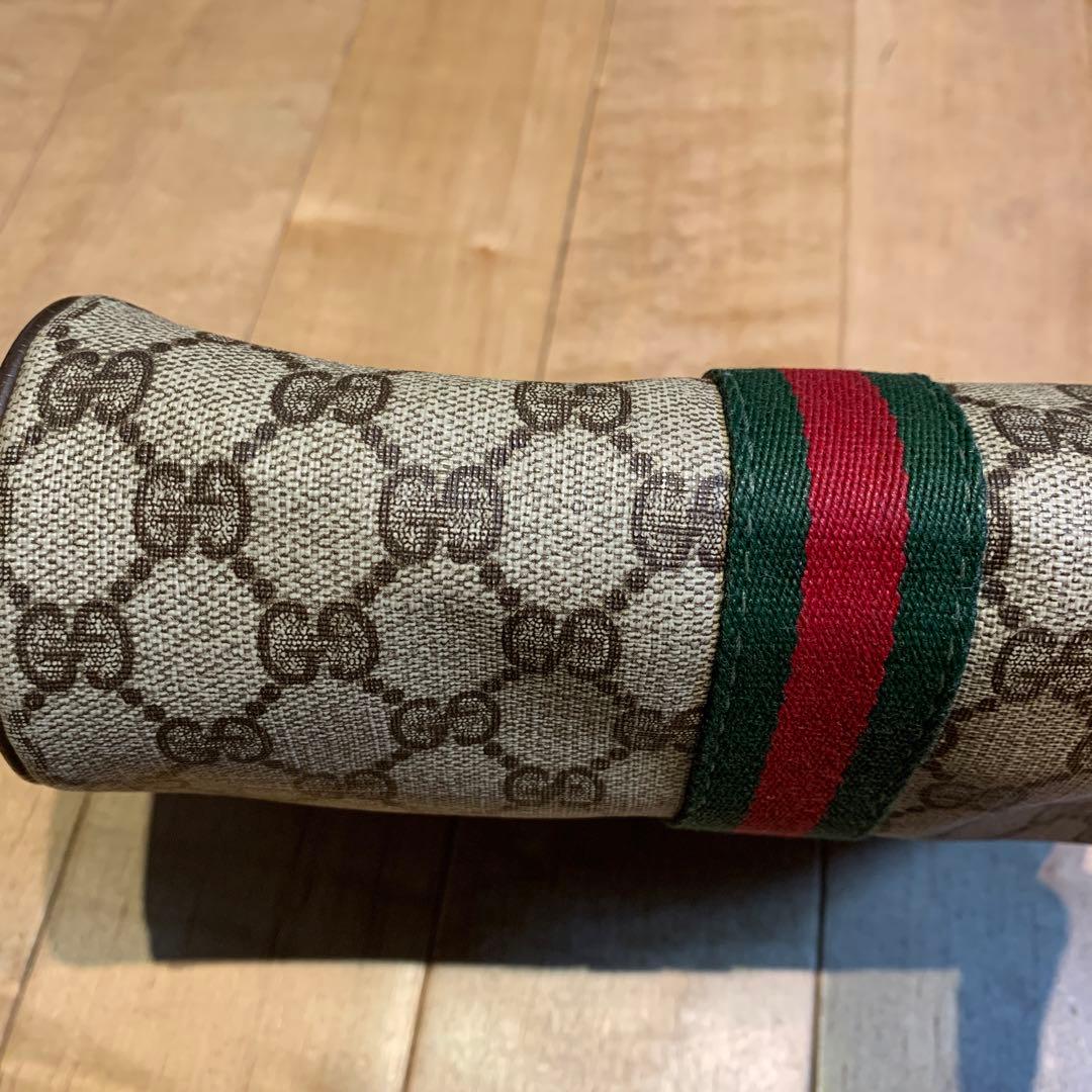 GUCCI グッチ クラッチバッグ セカンドバッグ GGキャンバス シェリー 茶