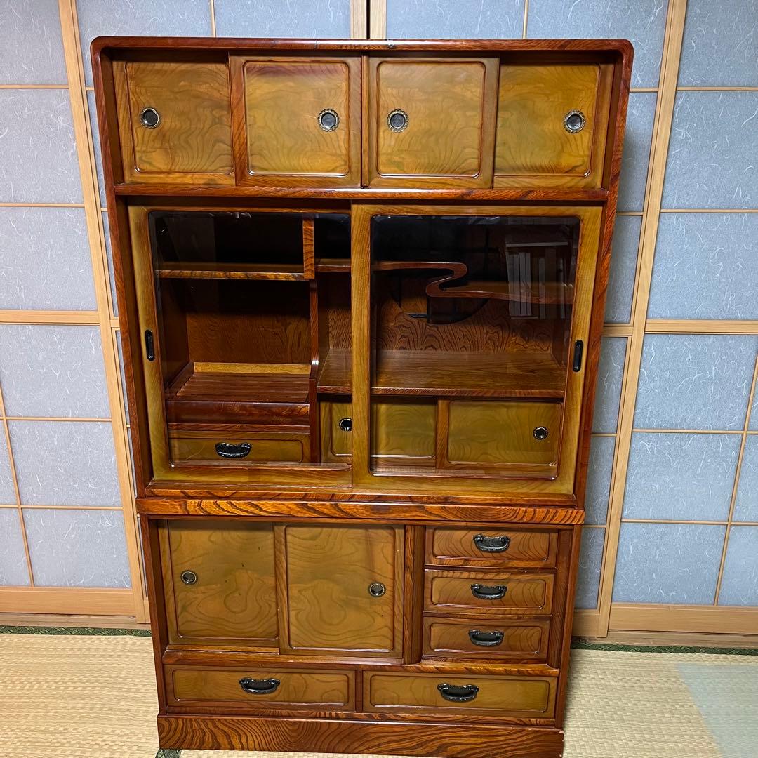 10/13まで掲載！ ほぼ配送費です！ 水屋箪笥 和箪笥 茶箪笥戸棚 昭和レトロ