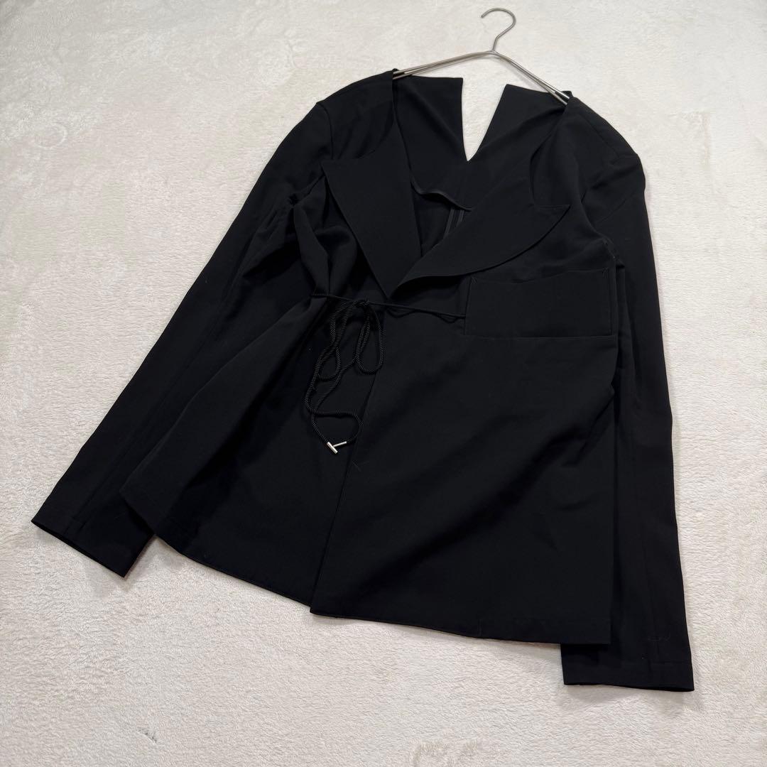 LIMI Feu 変形テーラードジャケット ドローストリング 黒 S リミフゥ