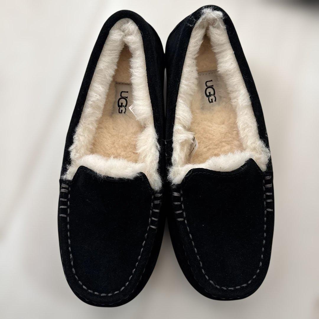 UGG ブラック モカシン 24 アンスレー
