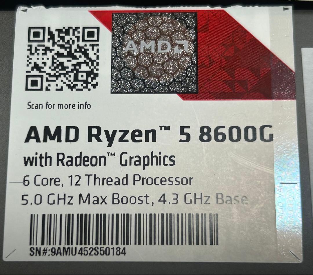 AMD Ryzen 5 8600G CPU 日本国内外正規品 開封のみ未使用品