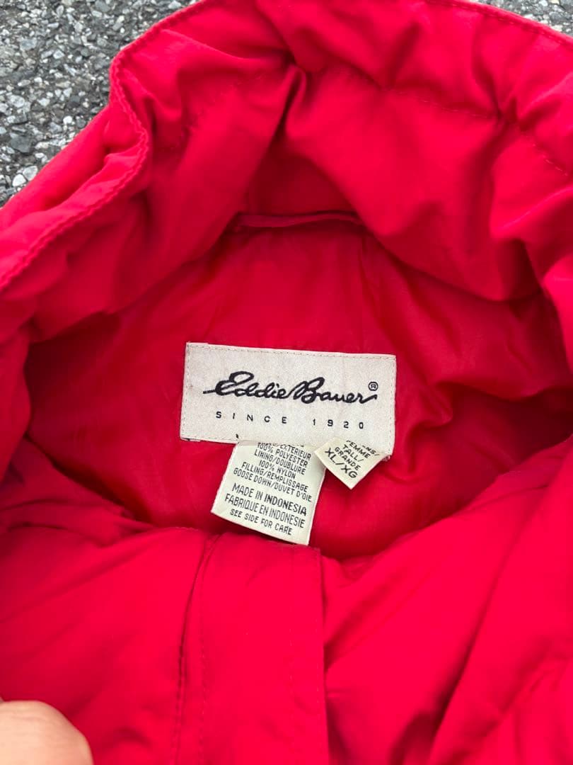 早い者勝ち　90s Eddie Bauer ダイヤキルト ダウン 赤