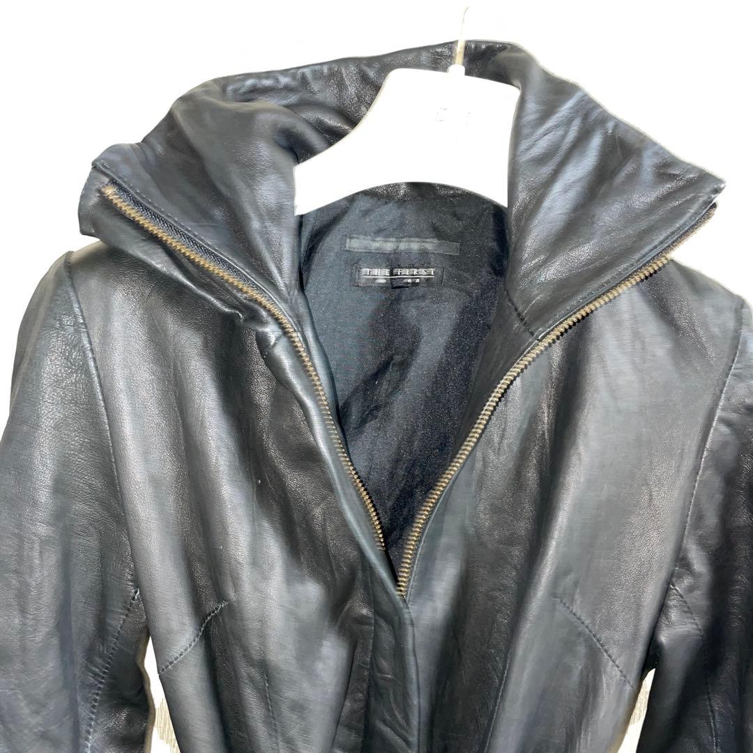 The first ラムレザー ジップアップワンピースブラック36