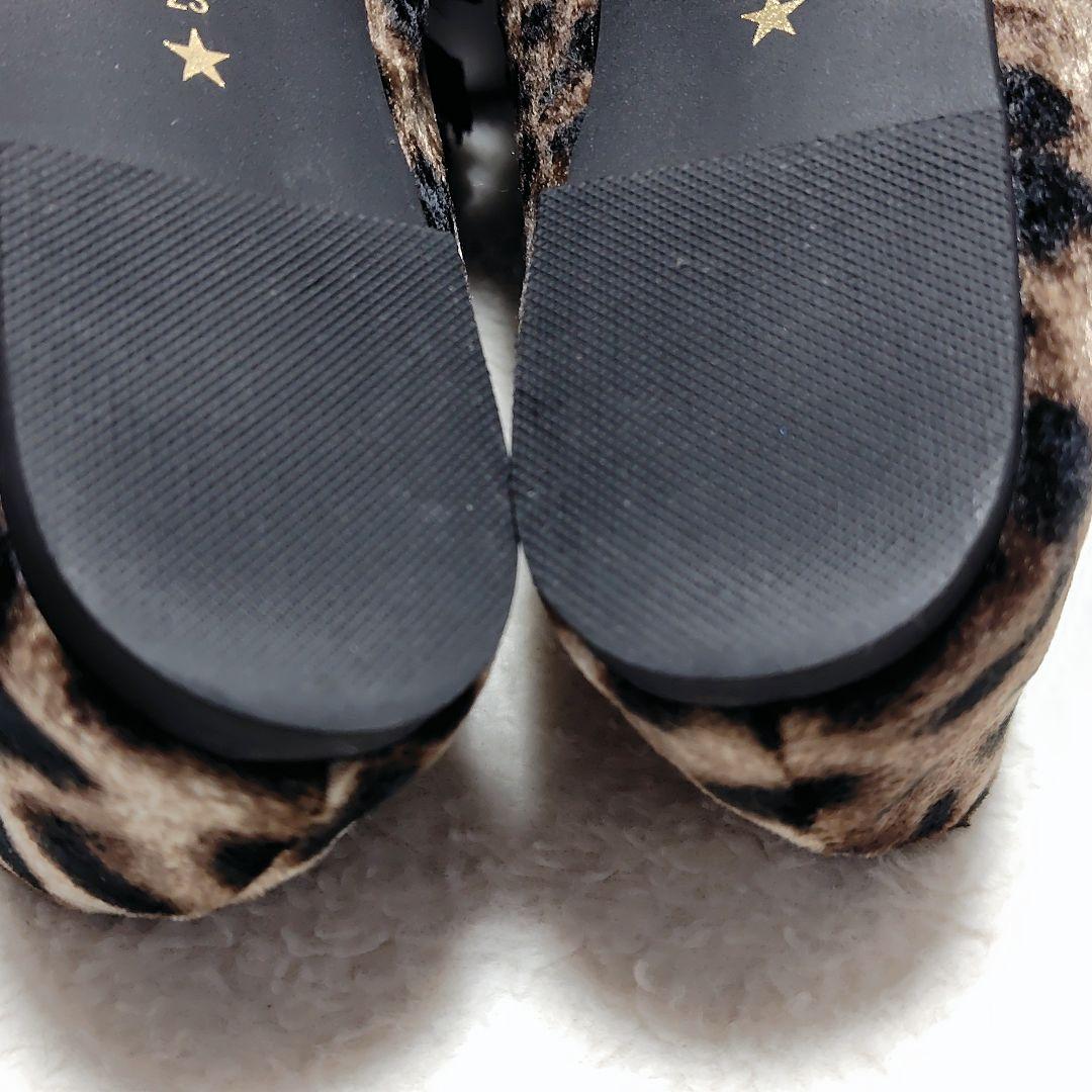 美品　LE TALON GRISE　サテンリボンバレリーナ　レオパード　日本製