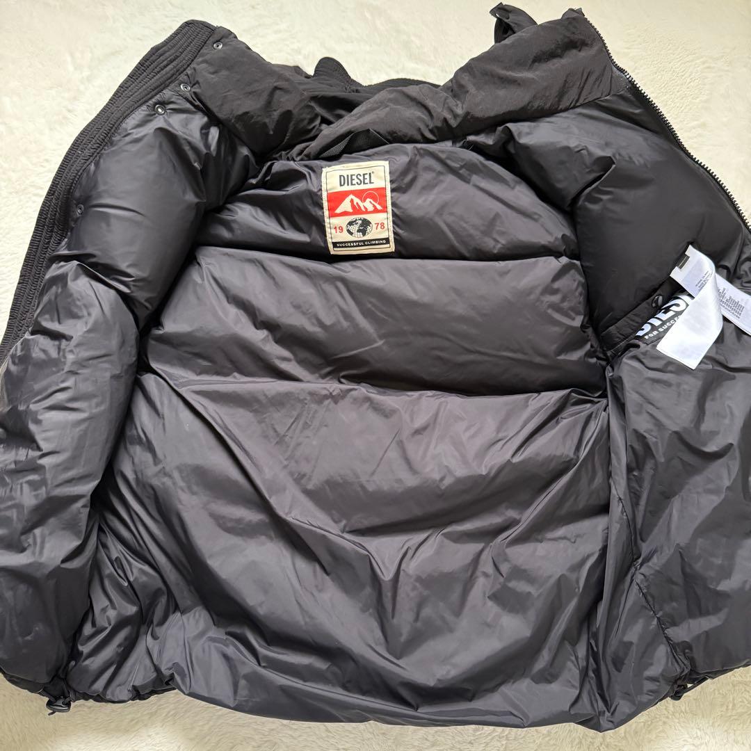 【美品】DIESEL ディーゼル ダウンベスト フード ブラック XL メンズ