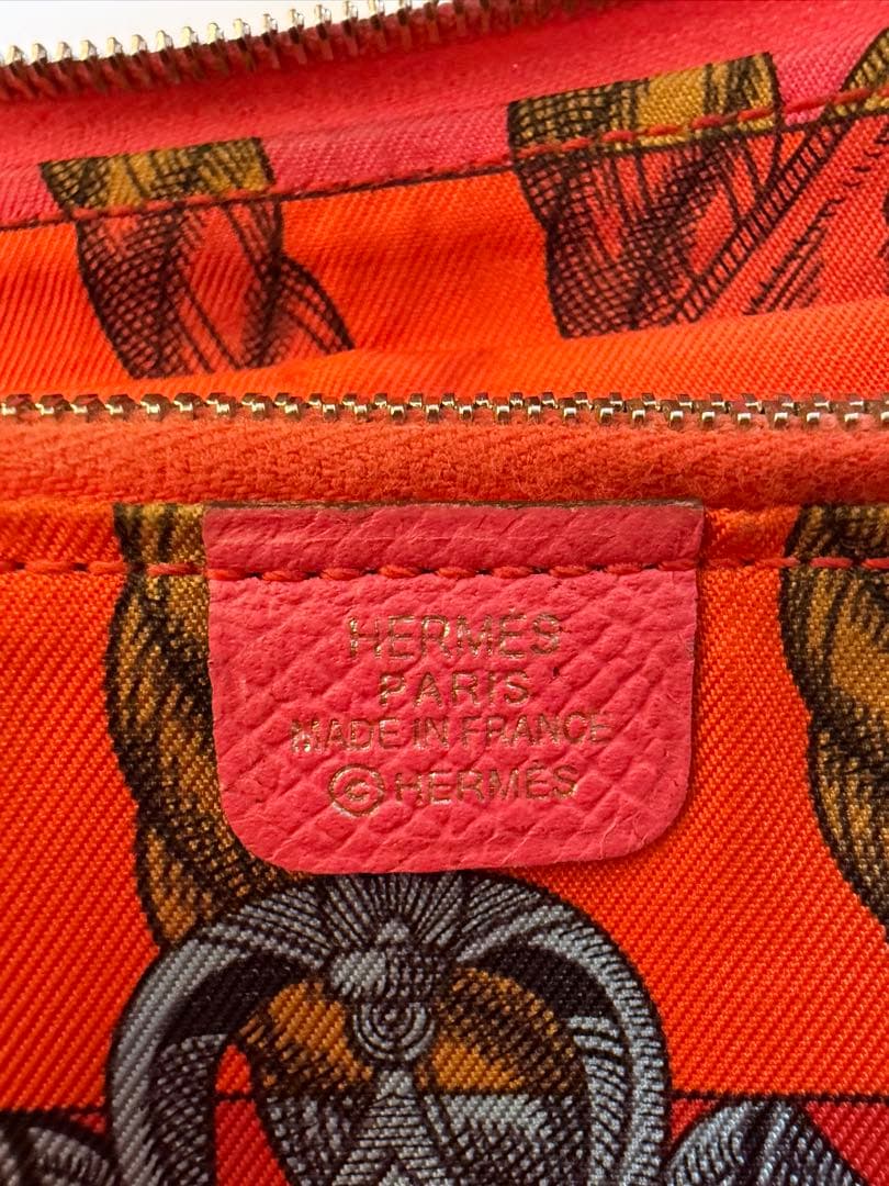 【最終価格】エルメス アザップ シルクイン ピンク ラウンドファスナー 正規品