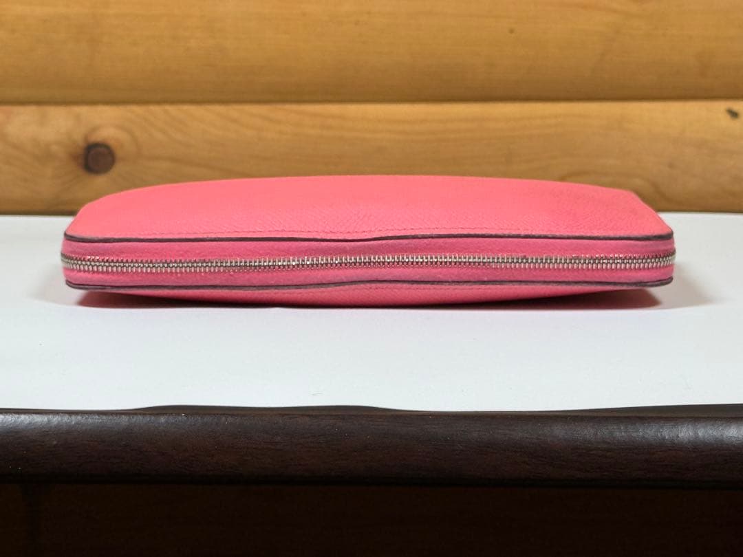 【最終価格】エルメス アザップ シルクイン ピンク ラウンドファスナー 正規品