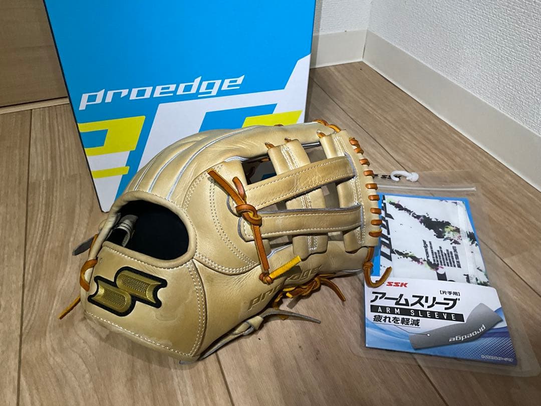 アームスリーブ付き【キャメル】SSK 一般軟式内野手用グラブ