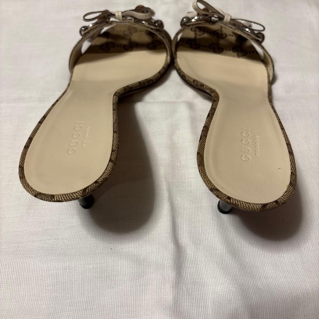 GUCCI バンブー装飾 ミュール ベージュ