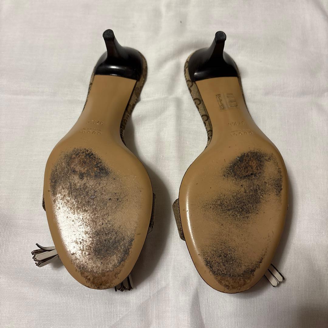 GUCCI バンブー装飾 ミュール ベージュ