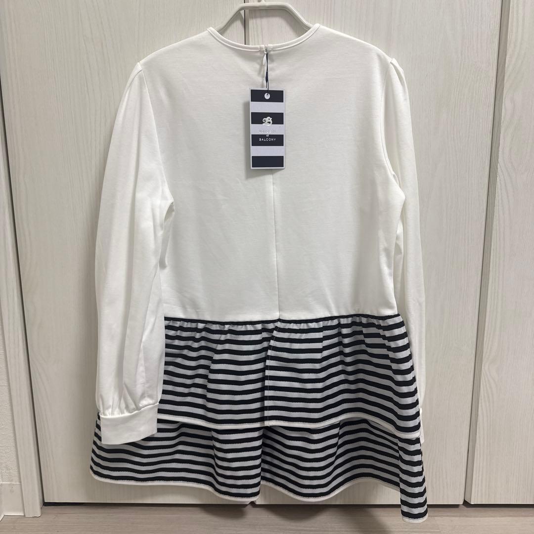 BORDERS at BALCONY ペプラム長袖カットソー　 ホワイト