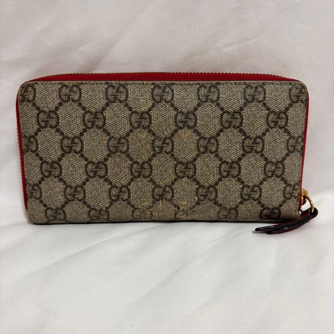 グッチ GGスプリーム ハート スネーク ラウンドファスナー長財布 456863