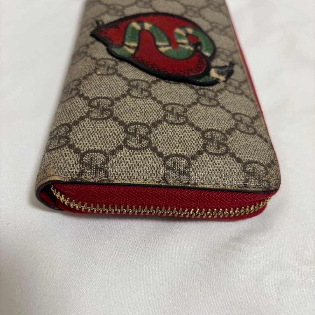 グッチ GGスプリーム ハート スネーク ラウンドファスナー長財布 456863
