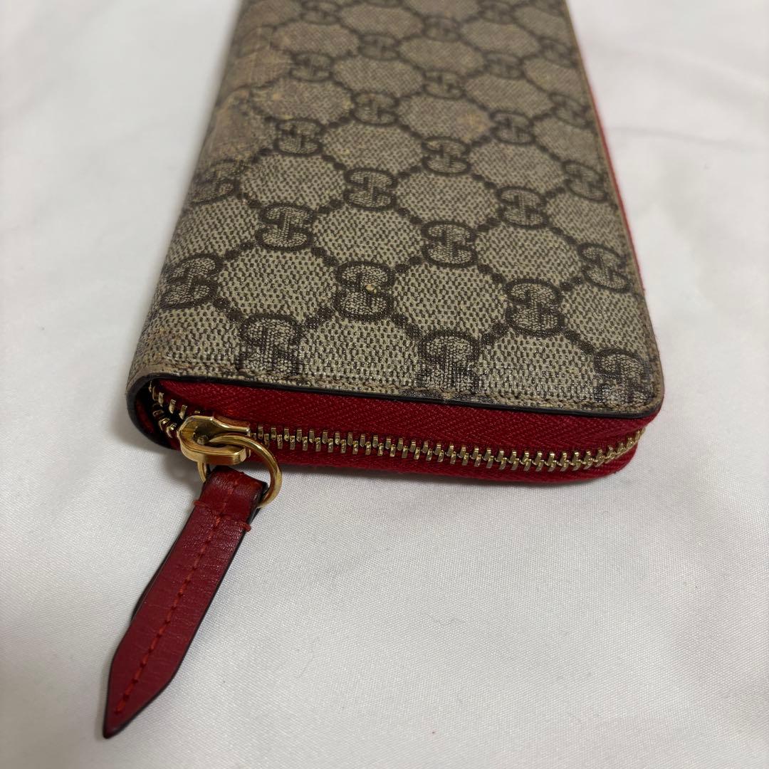 グッチ GGスプリーム ハート スネーク ラウンドファスナー長財布 456863