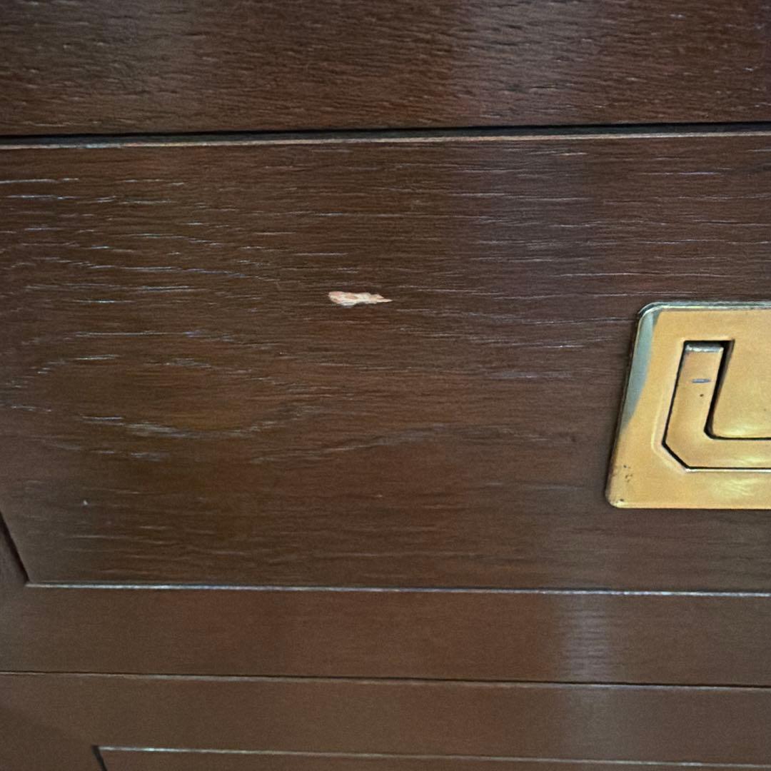 ドマーニ製 ダークブラウン木製アンティーク3段チェスト