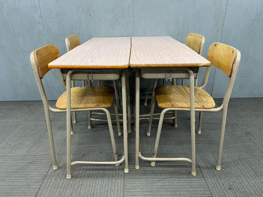 828◆自社便対応地域あり◆学童机・学童椅子4組(新JIS5.5号)学校学習塾