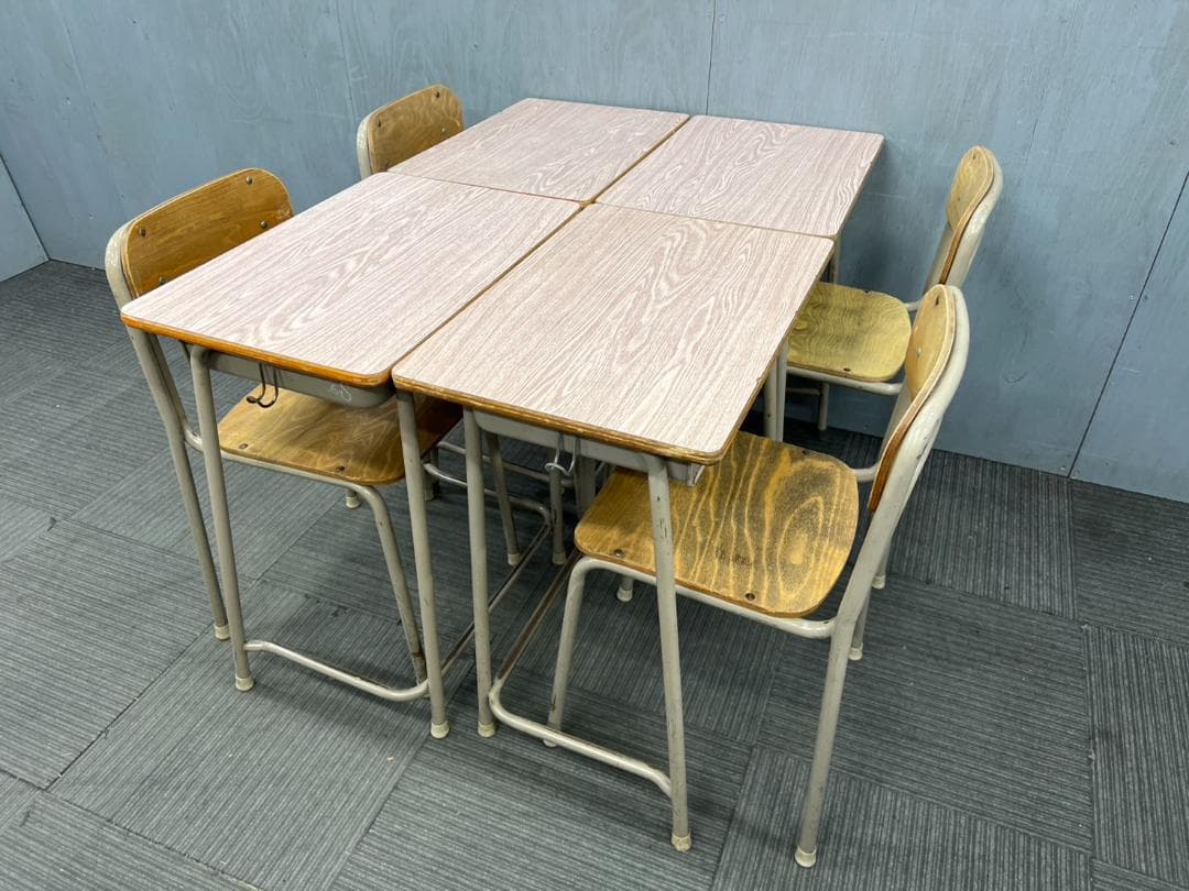 828◆自社便対応地域あり◆学童机・学童椅子4組(新JIS5.5号)学校学習塾