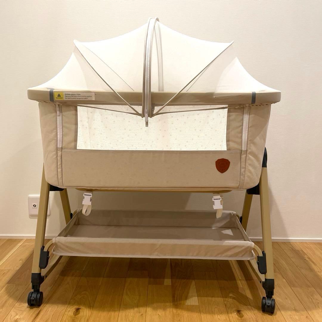 ベビーベッド　折りたたみ　HZDMJ ベージュ