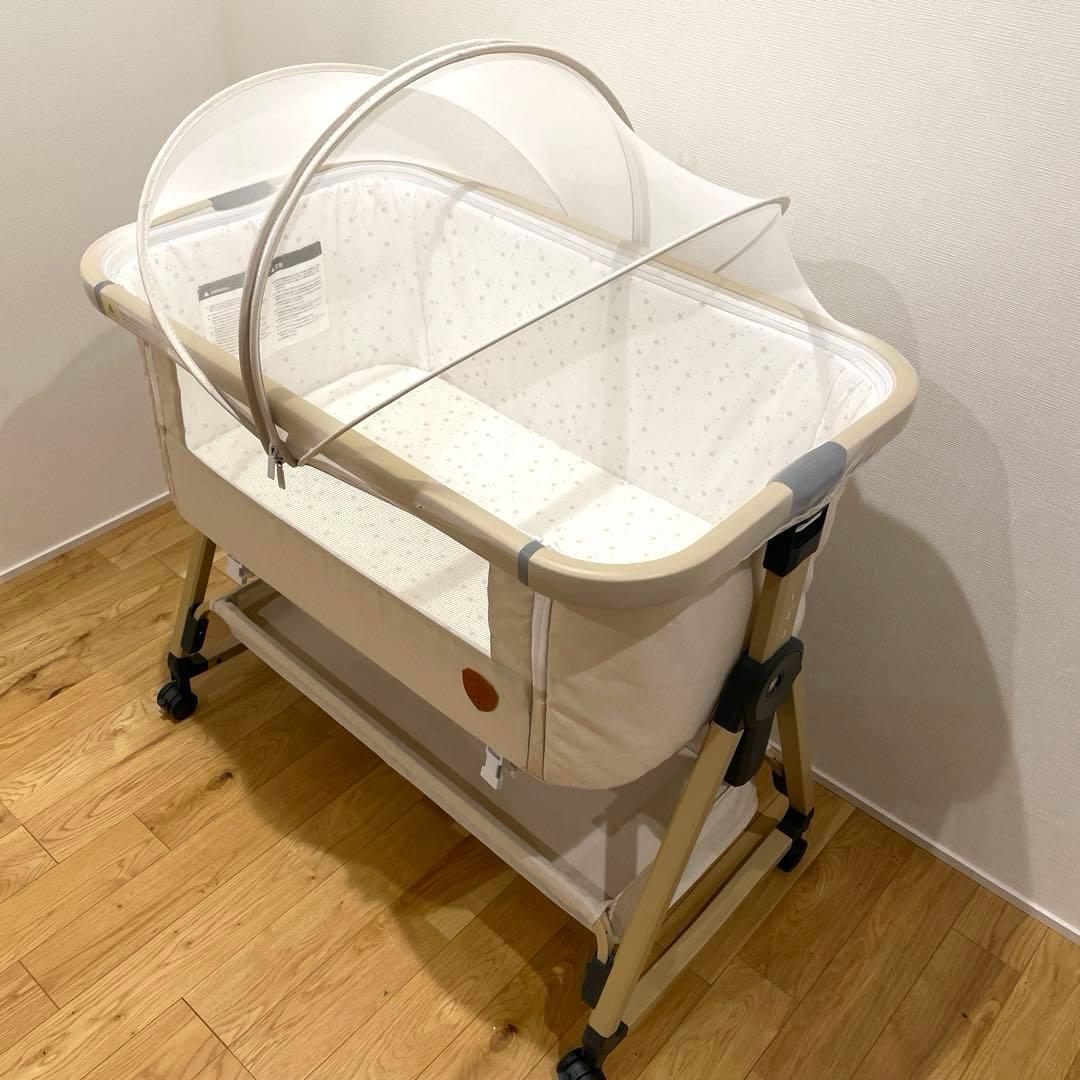 ベビーベッド　折りたたみ　HZDMJ ベージュ