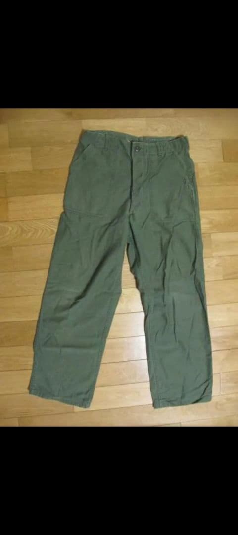 実物　60's US.ARMY コットンサテン ベイカーパンツ 米軍　W34
