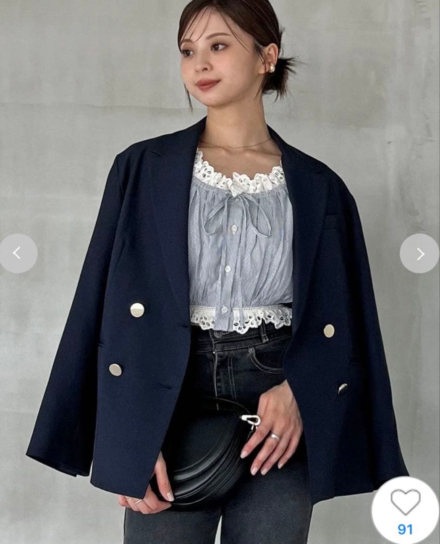 SNIDEL♡メタルボタンテーラードジャケット　ネイビー