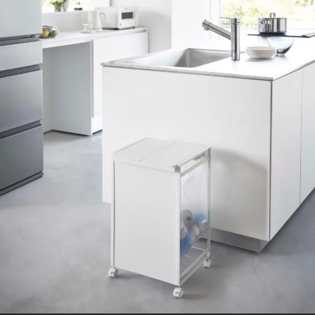 山崎実業 蓋付き目隠し分別ダストワゴン タワー 2分別 tower ゴミ箱45㍑