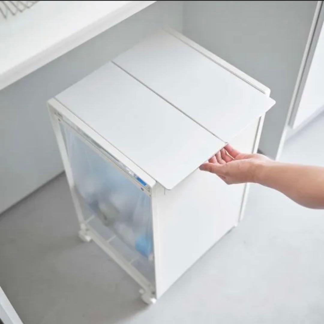 山崎実業 蓋付き目隠し分別ダストワゴン タワー 2分別 tower ゴミ箱45㍑