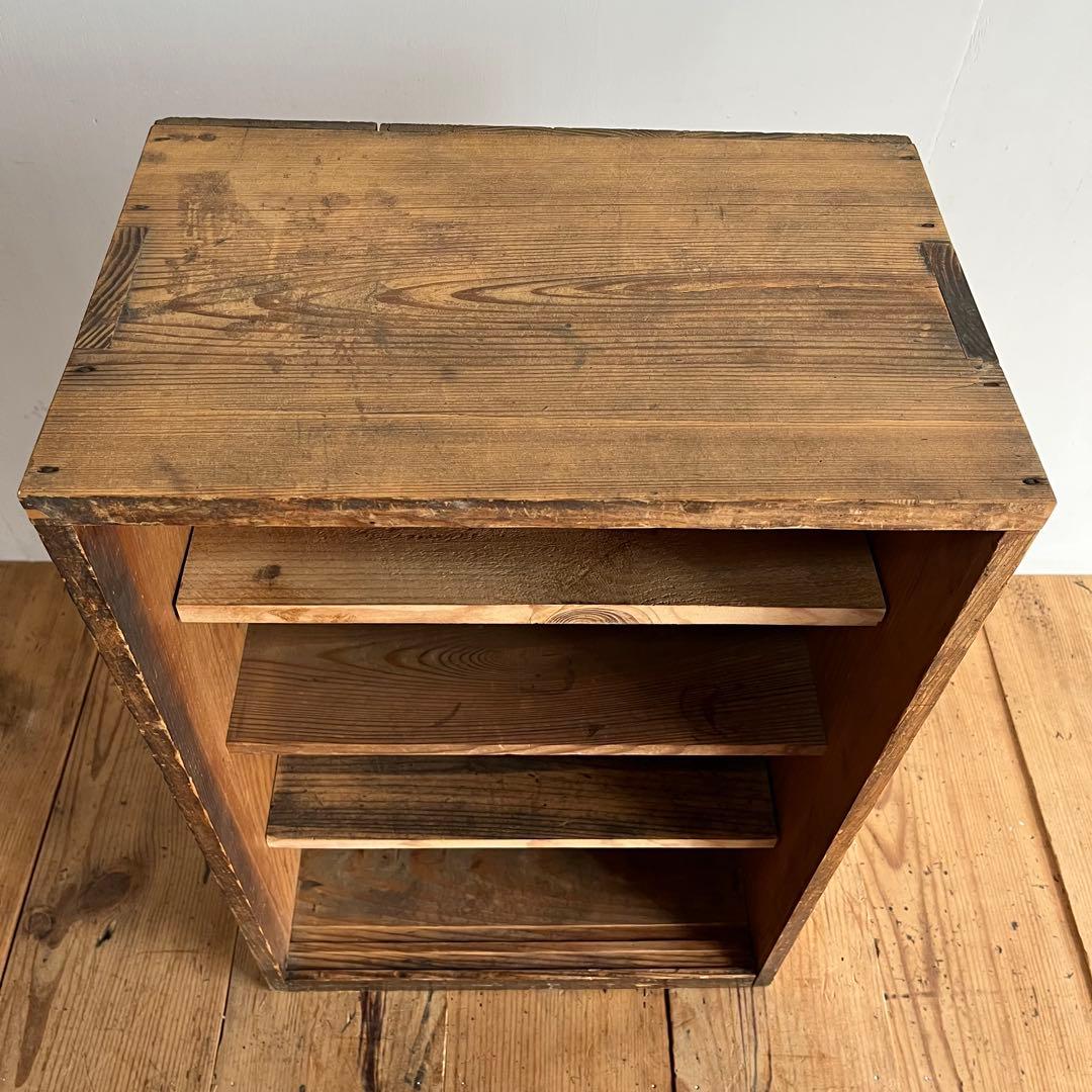 アンティーク 仕切り棚 チェスト 食器棚 書類棚 無垢材 無塗装 z842
