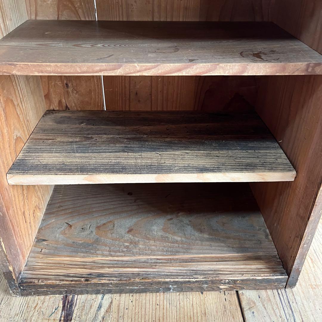 アンティーク 仕切り棚 チェスト 食器棚 書類棚 無垢材 無塗装 z842