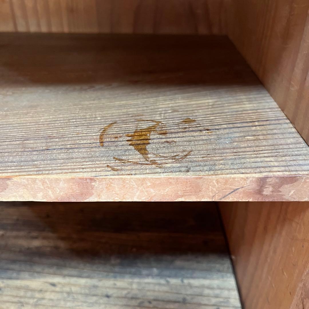 アンティーク 仕切り棚 チェスト 食器棚 書類棚 無垢材 無塗装 z842