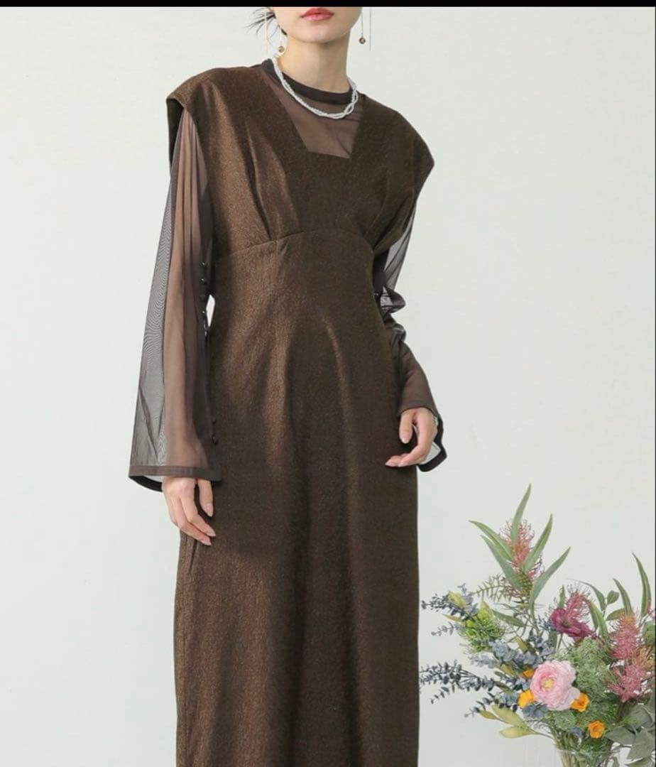 kana ドレス ジャガード ワンピース チュール トップス セット