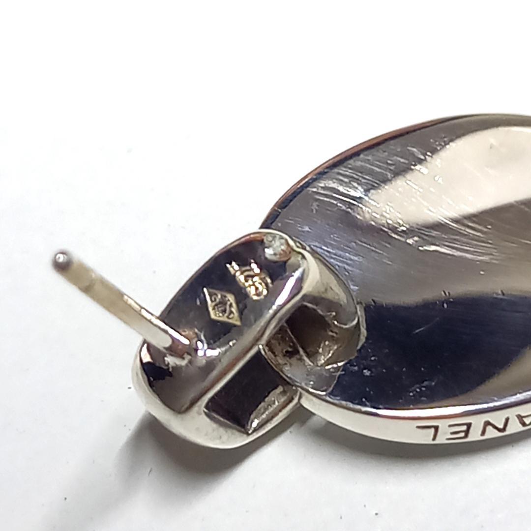 新品仕上げ シャネル ピアス オーバル スイング シルバー 925 片耳 片方