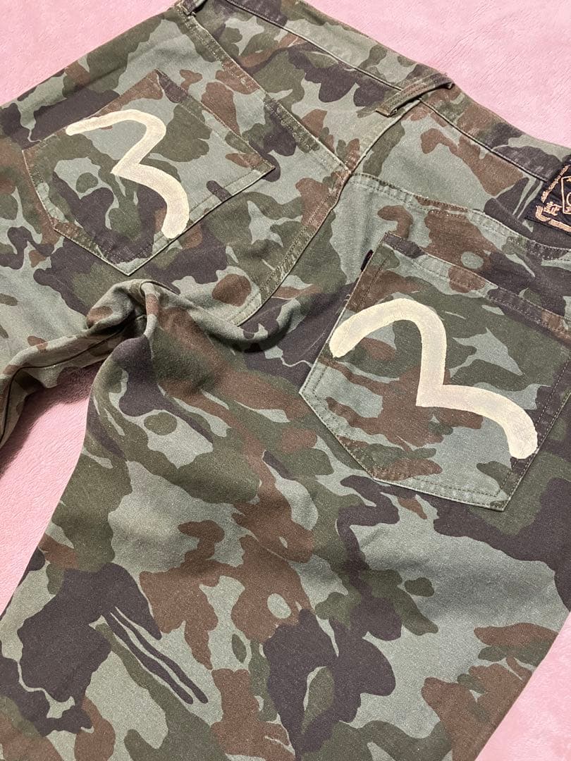 EVISU エヴィス　迷彩パンツ カーゴパンツ　白カモメ　サイズ34