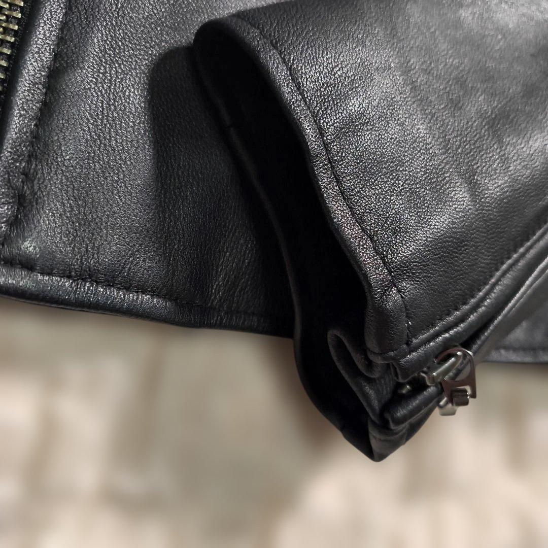 【美品】アーバンリサーチ　リアルレザーノーカラージャケット　羊革　サイズ38